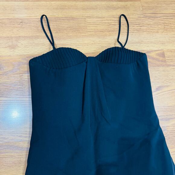 Brandon Maxwell cocktail party Black Silk Halter Bustier Sheath Dress 6 / small - Picture 11 of 15